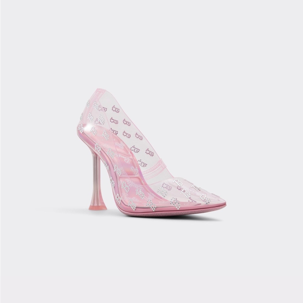 NEW Barbie ALDO Barbietessy pink glitter high heels